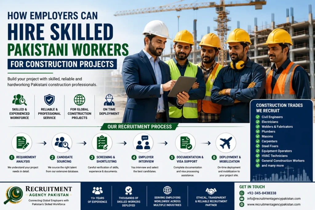International employers hiring skilled Pakistani workers for construction projects