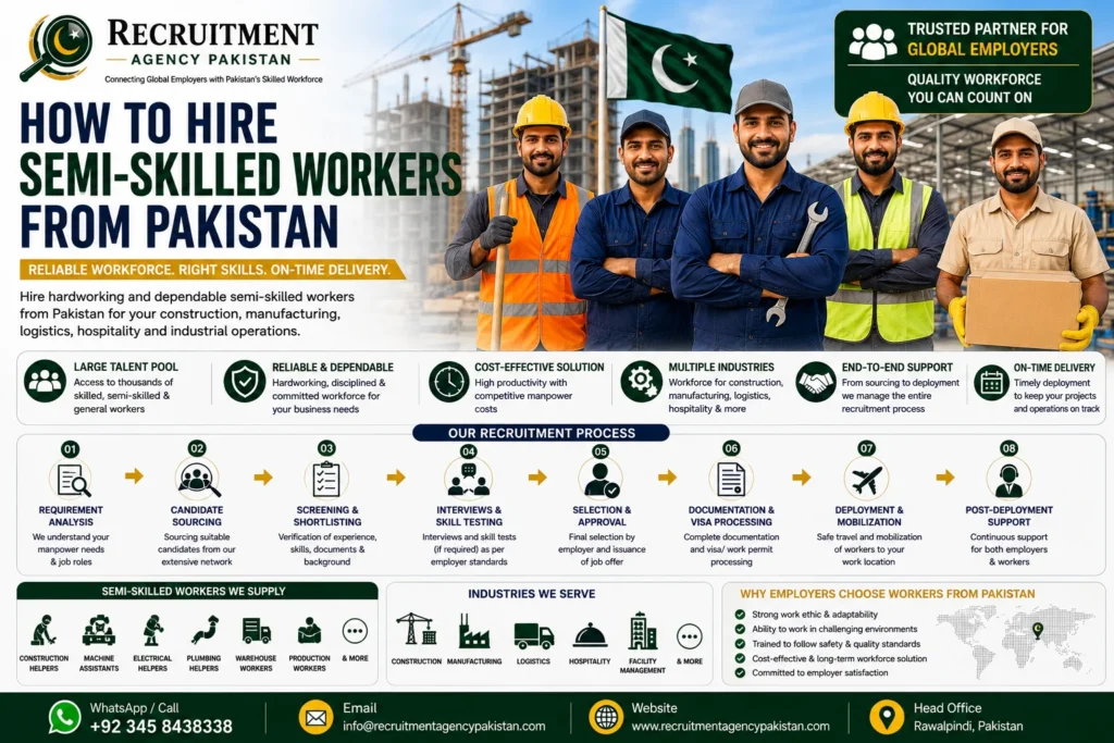 Semi-skilled workers from Pakistan for overseas employers