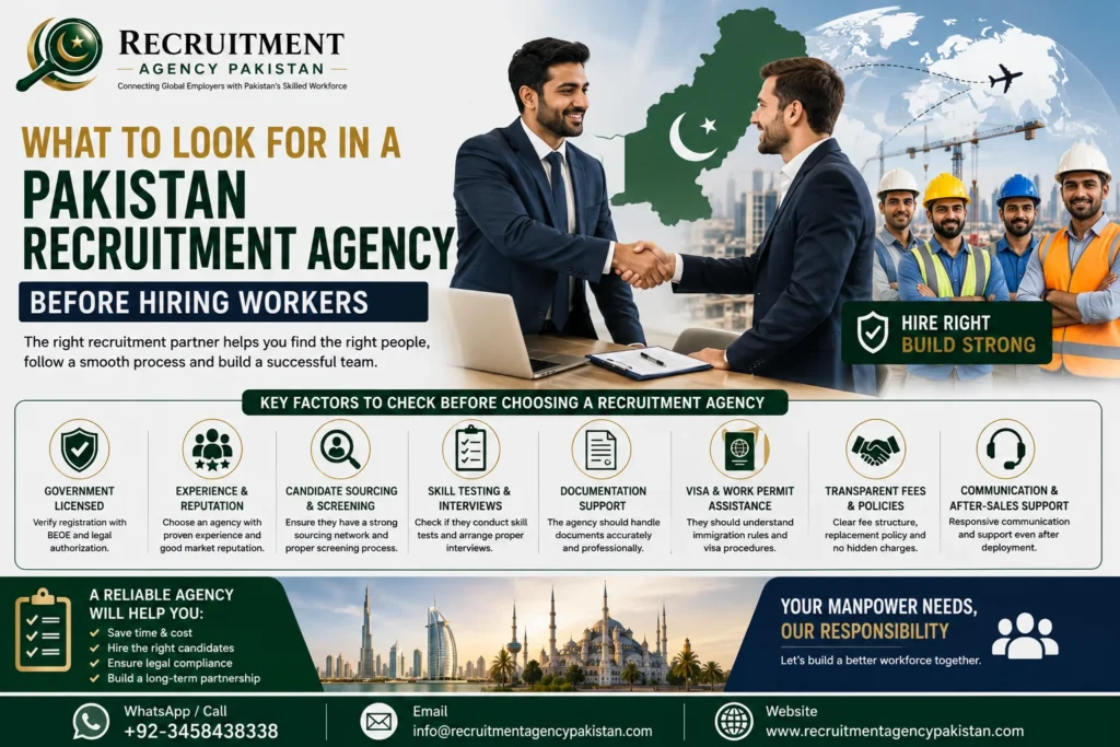 What to look for in a Pakistan recruitment agency before hiring workers