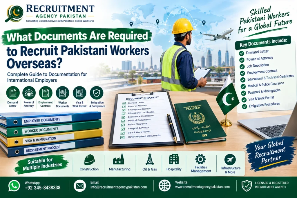 Documents required to recruit Pakistani workers for overseas employment